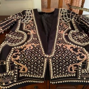 Elegant M blazer covered with intricate beading and pearls - excellent condition
